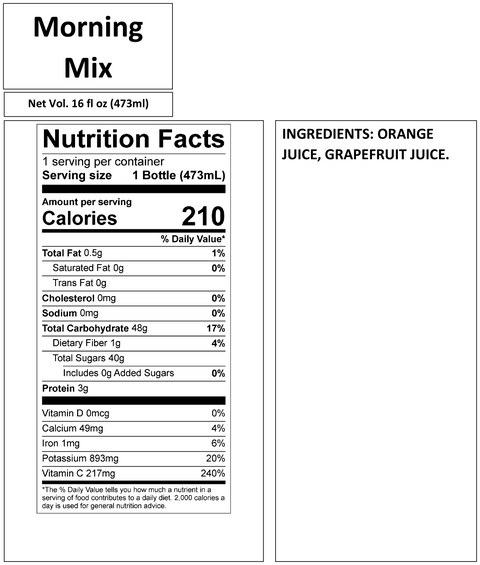 MORNING MIX (ORANGE/GRAPEFRUIT) 16 OZ