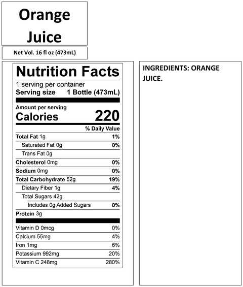 ORANGE JUICE 16 OZ