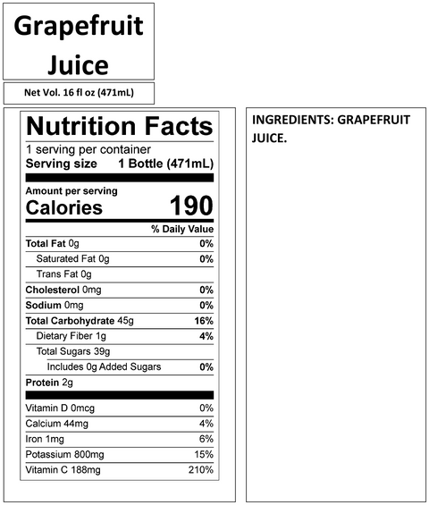 GRAPEFRUIT JUICE 16 OZ