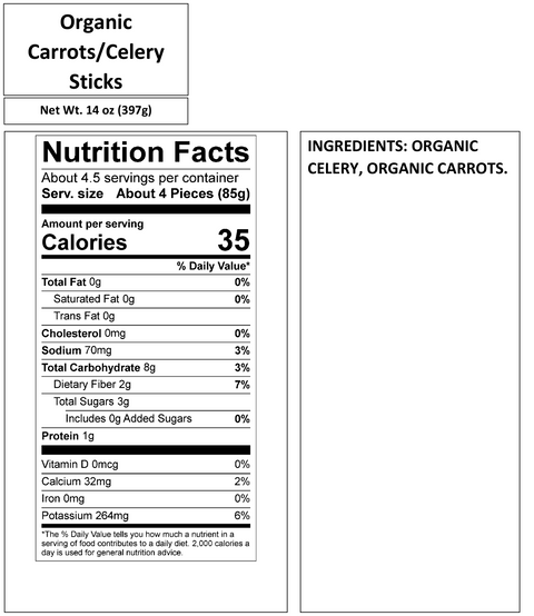 ORGANIC CARROT/CELERY STICKS 14 OZ