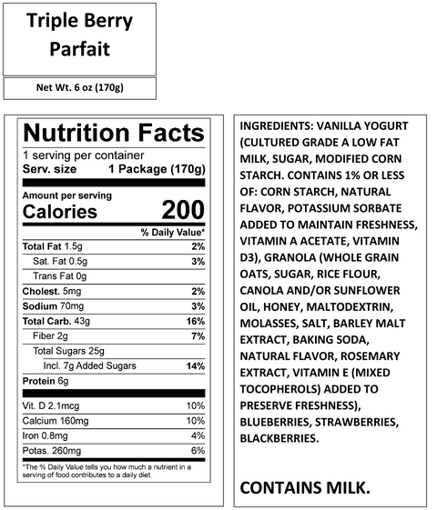 TRIPLE BERRY PARFAIT 6 OZ