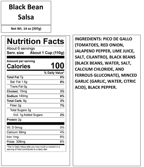 BLACK BEAN SALSA 14 OZ