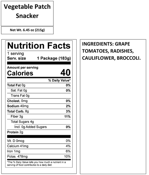 VEGETABLE SNACKER 6.45 OZ