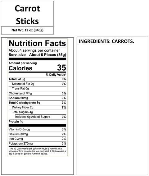CARROT STICKS 12 OZ