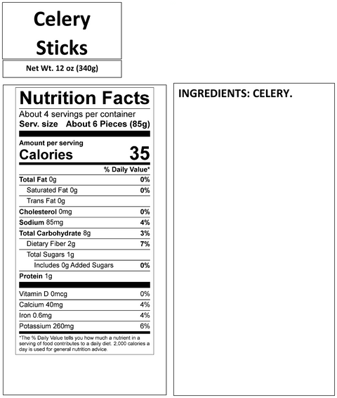 CELERY STICKS 12 OZ