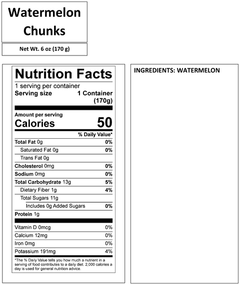 WATERMELON CHUNKS 6oz, 12oz, 20oz