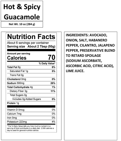 HOT & SPICY GUACAMOLE 10oz